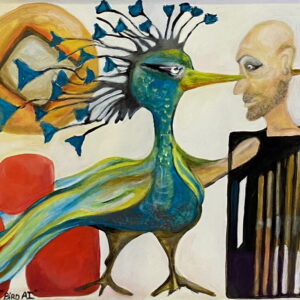 Bird A.I. - Acrylic on Canvas Artwork by Elizabeth Caffery