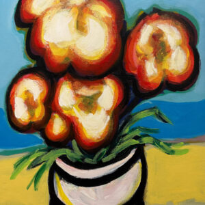 Blooms Against - Acrylic painting by Joe DeIulio