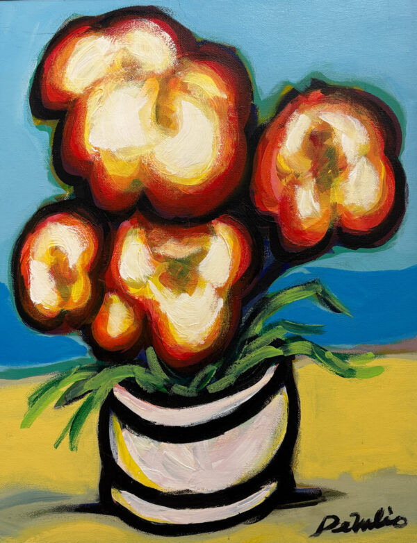 Blooms Against - Acrylic painting by Joe DeIulio