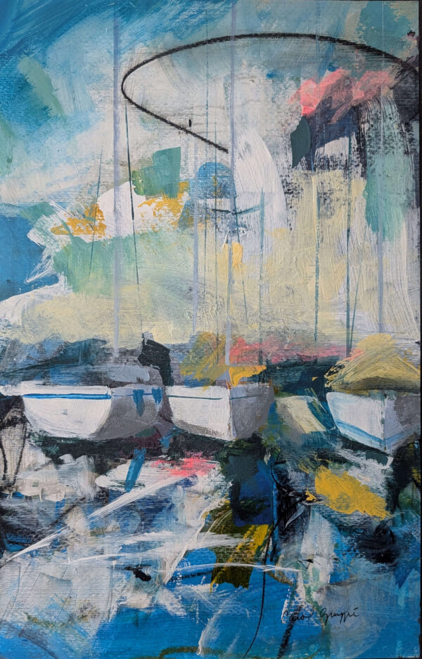 Spring Harbor - Mixed Media Painting by Carol Gruppe