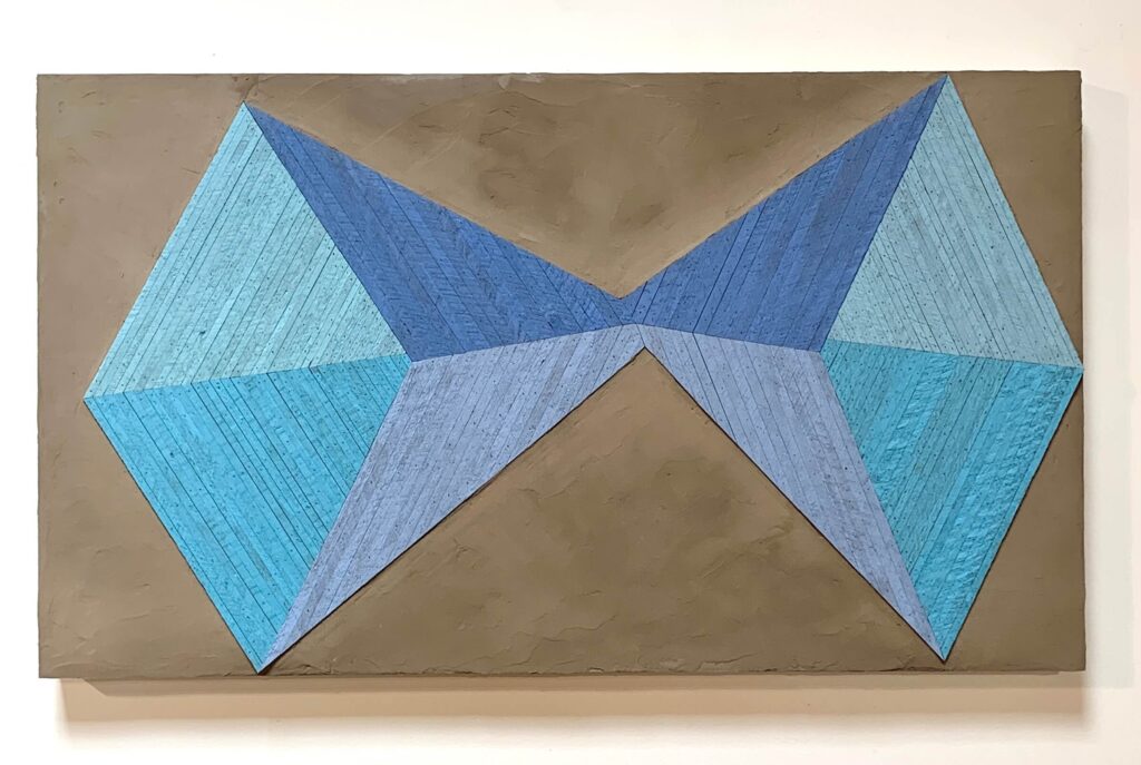 "I did not hear; and I should have obliged to keep my clattery old tounge quiet" - Poplar, Plywood, Lath, Acrylic, Concrete Artwork by Joshua Leland Yurges