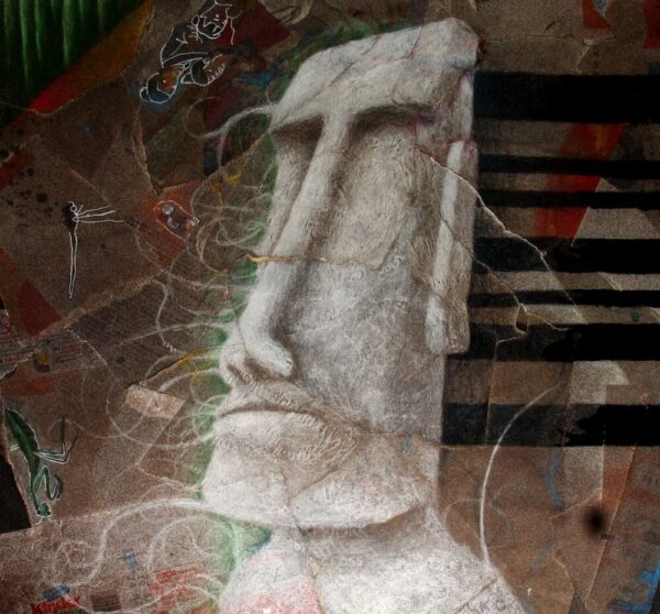 Moai - Mixed Media Drawing by Keenan Cross