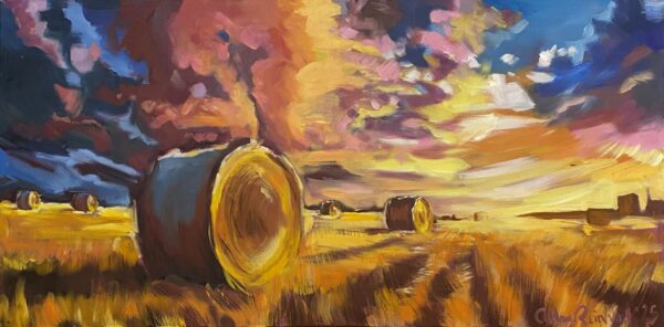 Purple Hay Bales - by Adam Reinhard