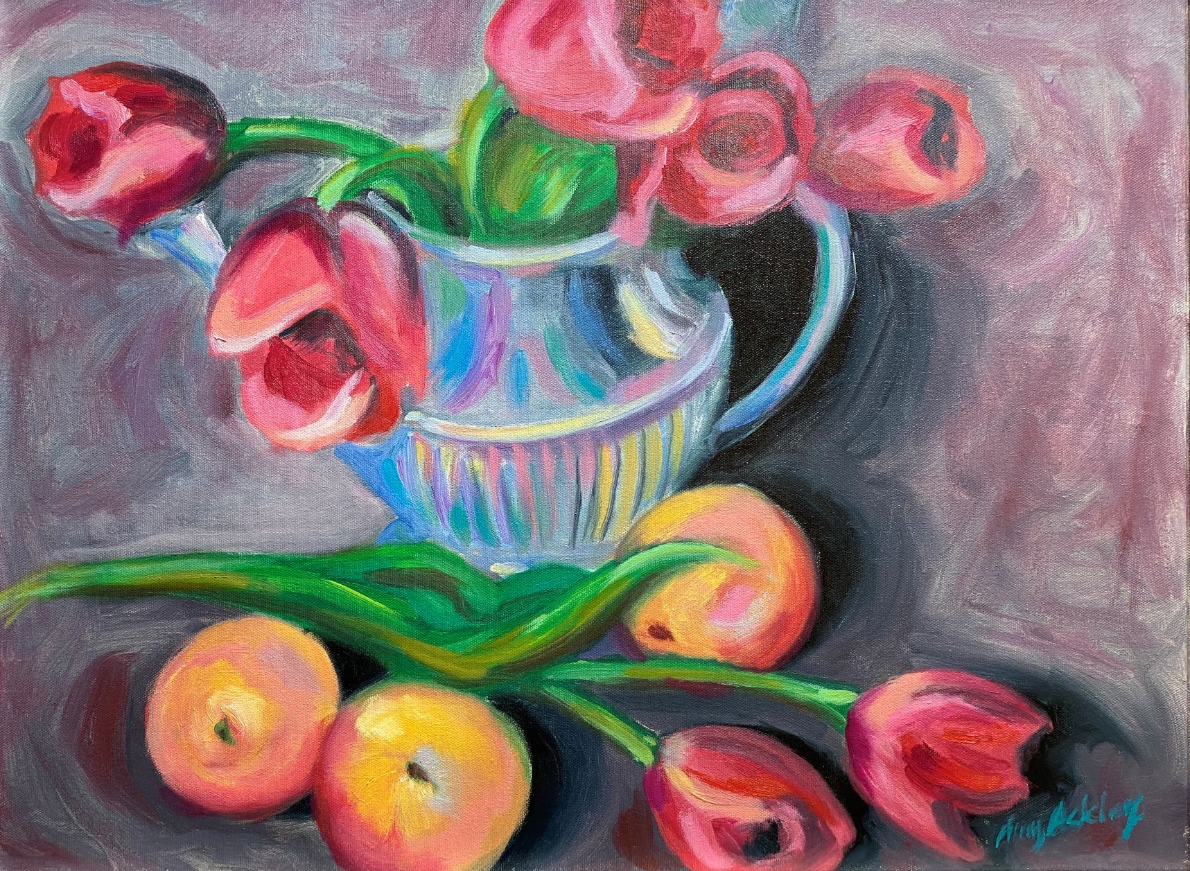 Still Life With Peaches - by Amy Ackley