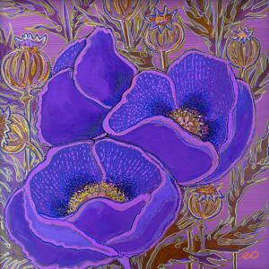 Lilac Poppies - by Olga Rokhmanyuk
