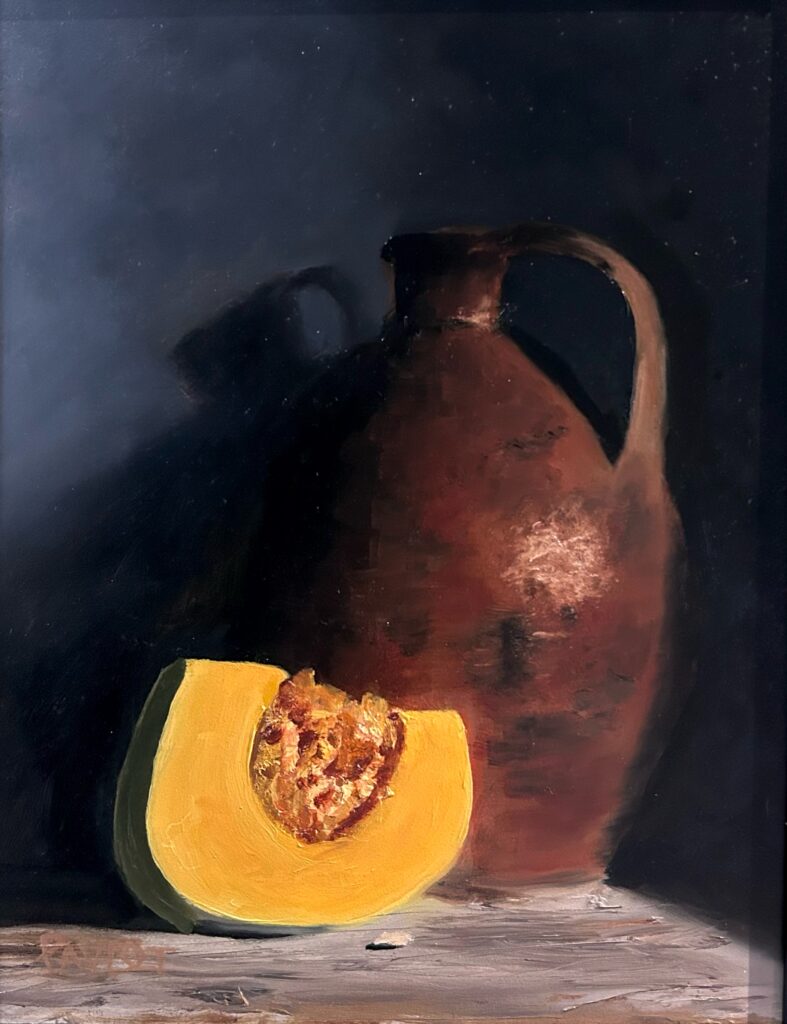 Clay Jug with Pumpkin - by Gregory Pavlot
