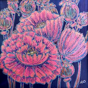 Frosty Poppies - by Olga Rokhmanyuk